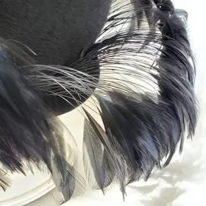 BRIGITTE Red\'g Body Italian Michael Terre Black Mohair Feather Hat Vintage MINT Italian Michael Terre Hat | Accessories | Brigitte Redg Body  main image 2